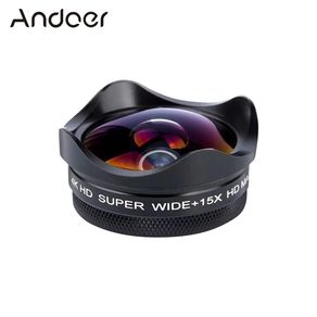 Andoer 4K Ultra HD Smartphone Camera Lens 0.45X Wide-angle 15X Macro Phone Lens with Universal Clip Compatible with iPhone Samsung Huawei Smartphones