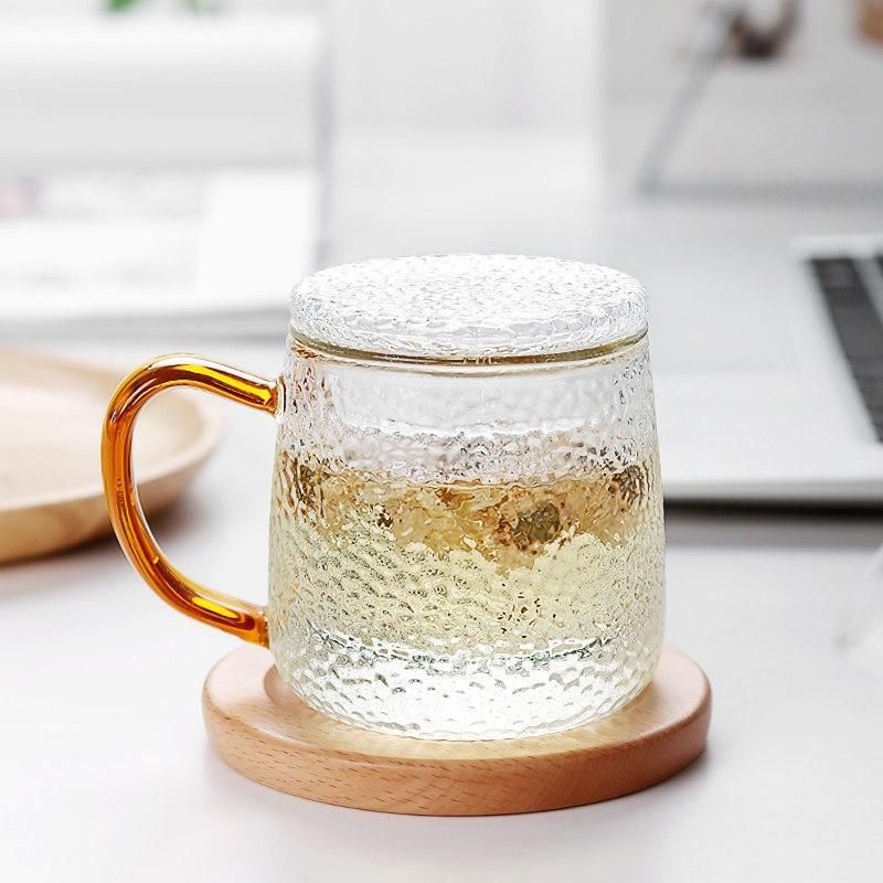 XINCHEN 1 Set Coffee Mug Tea Glass Cup Transparent Clear Glass Milk Mug  Coffee Tea Mugs With Tea Infuser Filter Lid Water Cup