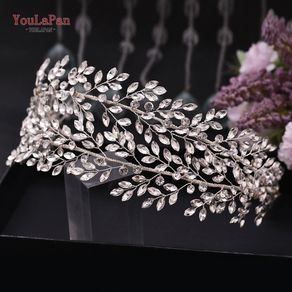 YouLaPan HP308 Rhinestone Bridal Hair Jewelry Bridal Tiaras Diamond Wedding Headpiece Bridal Crown Silver Crystal Headbands