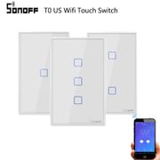 Sonoff WiFi Smart Switch T0 US EU 1 2 3 Gang Wall Touch Panel Wireless Remote lamp Smart Home Controller by Alexa Google Home