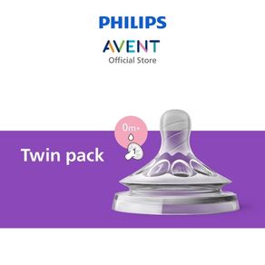 PHILIPS AVENT Teat Natural Nipple Newborn 0m+ (Twin Pack) - SCF651/23