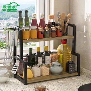 Stainless Steel Kitchen Countertop Three-layer Corner Shelf Seasoning Rack  For Oil, Salt, Vinegar, And Other Spices