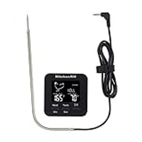 KitchenAid KQ906 Programmable Wired Probe Thermometer, TEMPERATURE RANGE: -40F to 482F/-40C to 250C, Black