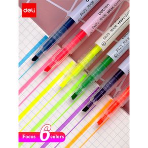 6COLORS/BOX Deli S627 Highlight pen Highlighter nite writer pen highlight marker 6 colors Fluorescent pen 6pieces/box sholesale