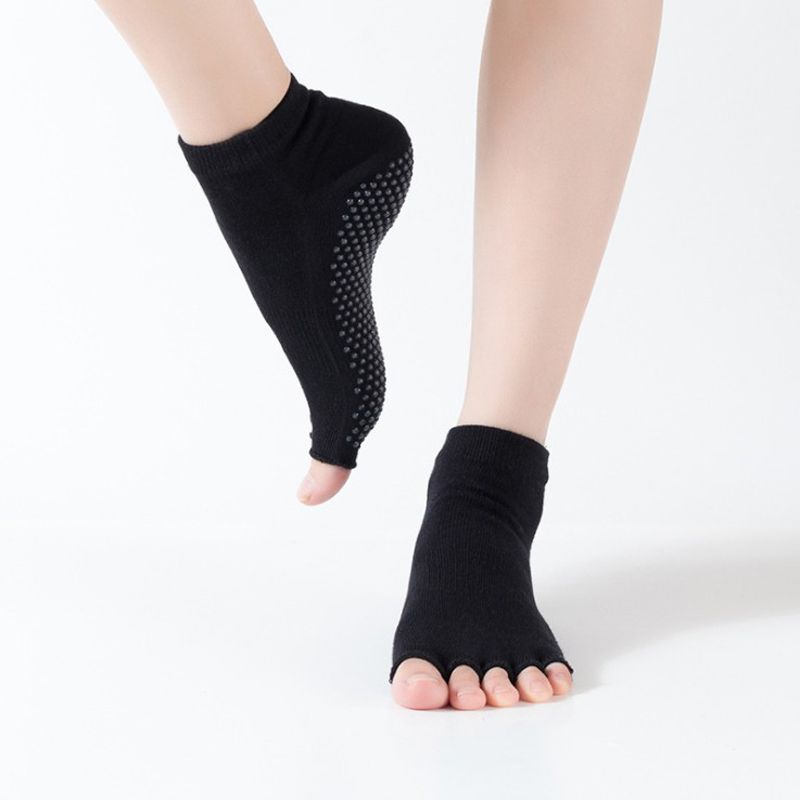 Five Fingers Yoga Socks Silicone Anti-slip Cotton Pilates Socks Women  Backless Breathable Gym Fitness Running Dance Sports Socks - AliExpress