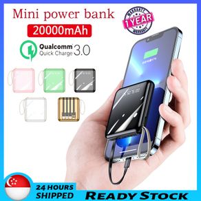 Mini Power bank 20000mAh with 4in1 DETACHABLE Cables Powerbank