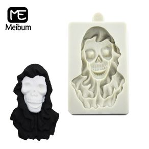 Halloween Silicone Fondant Cake Mold Skeleton Ghosts Pattern Chocolate Candy Sugar Craft Resin Plaster Decorating Mould