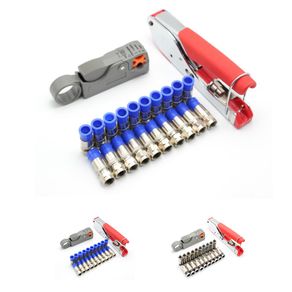 Coaxial Wire Crimper Stripper Kit RG59 RG6 Cable Stripping Tools