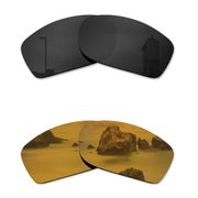 Glintbay 2 Pairs Polarized Sunglasses Replacement Lenses for Oakley Fives Squared Stealth Black and Bronze Gold