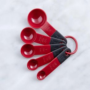 Set of 5 Measuring Spoons Red