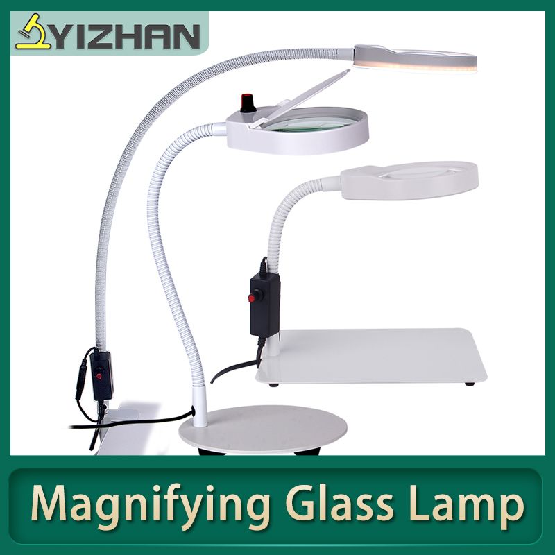 5x Magnifying Glass with Light and Stand LED Desk Lamp 3x10x