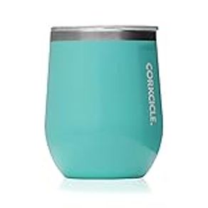 Corkcicle Insulated Wine Tumbler with 1 Count (Pack of 1), Gloss Powder Blue