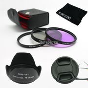 RISE(UK) 58mm UV CPL FLD Filter Kit + Petal Flower Lens Hood + Center-Pinch lens cap for canon nikon pentax sony camera