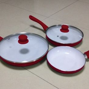 Ceramicore ceramic pan ceramic coating pot flat buzhanguo frying pan 5 piece set