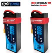 DXF Lipo Battery 3S 11.1V 6000mah 100C-200C T Deans XT60 EC5 XT90 Hardcase For 1/8 1/10 RC Car Offroad buggy Truck Truggy