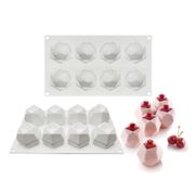 Diamond Polygonal Silicone Cake Mold 8 Cavity French Dessert Mousse Pastry Tray Candle Mould Muffin Cupcake Baking Tools