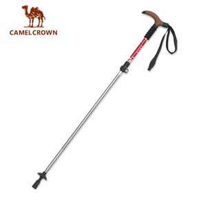 CAMEL Walking Hiking Trekking Stick T handle Ultra-light 3-section Anti Shock Adjustable Fold Multifunction Climbing Pole