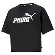 PUMA Women's Essentials Cropped Logo Tee, Puma Black, X-Small