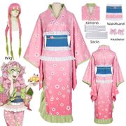 Kanroji Mitsuri Pink Cosplay Costume Kisatsutai Sexy Kimono Halloween Costume wig Anime Demon Slayer Kimetsu No Yaiba Cosplay