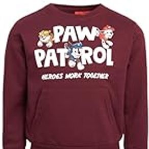 Nickelodeon Boys' Paw Patrol Hoodie Sweatshirt - Chase, Marshall, Rubble, Skye (2T-7), Size 2T, Burgundy