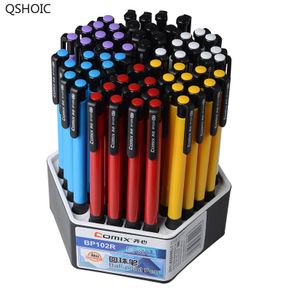 QSHOIC Bule INK Factory direct Sales Wholesale 60 Pcs/Lot Office Promotional Ballpoint Click Ball Pen Multi-Color Plastic Pen
