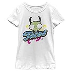 Nickelodeon Zim Tacos Invader Girls Short Sleeve Tee Shirt, White