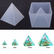 1pc Super Pyramid Silicone Mould Resin Craft Jewelry Crystal Mold With Plastic Frame Jewelry Making Decorative Molds Tools