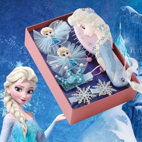 Kids Cartoon Frozen Fashion Accessories Baby Girls Hair Clips Set Gift Fashion Elsa Hairclips+Hair Tie+Comb