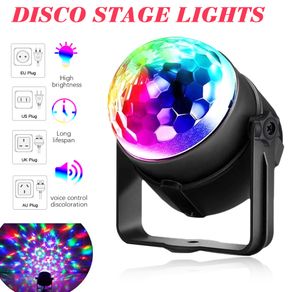 Sound Activated Rotating Ball DJ Party Lights 3W 3LED RGB LED Stage Lights For Christmas Wedding sound party lights