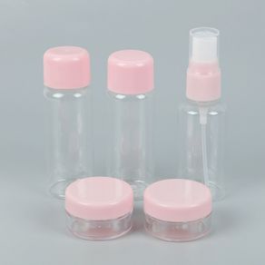 5pcs/set Travel Portable Cosmetic Bottle Perfume Makeup Container Clear Empty Sub-Bottling Cream Shampoo Shower Gel Refillable Bottles