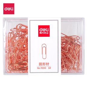 Deli Metal Clips 800pcs Wholesale High Quality Rose Gold Paper Clips Gold Office Supplies Paperclips Cute School Stationery
