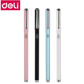 1PCS 4PCS Deli S93 Metal gel ink pen roller ball pen gel pen 0.5mm metal pen metal ballpoint 4 colors optional 6916 refills