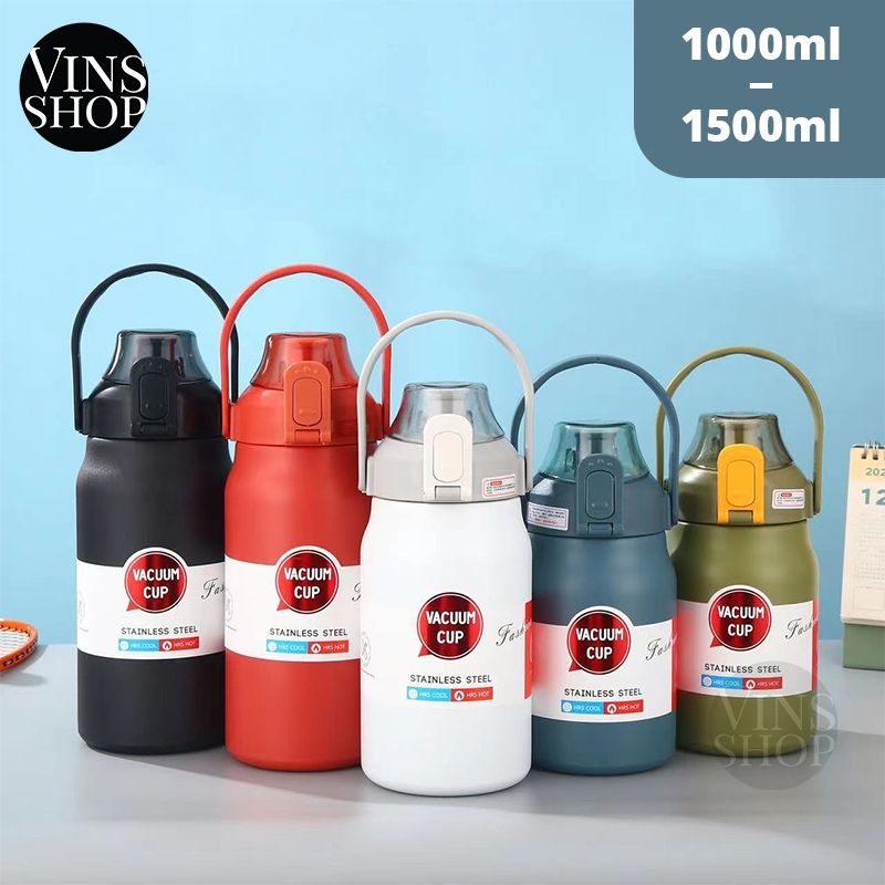 Portable Straw Tumbler Cute Insulated Cup Stainless Steel Vacuum Flasks  Drinkware 1.3/1.7L Thermos Large Capacity Water Bottle - AliExpress