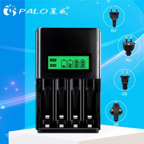 PALO AA Battery Charger LCD Display Battery Charger For 1.2v NI-CD NI-MH AA AAA Rechargeable Batteries battery