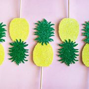 Glitter Pineapple Fiesta Luau tropical cupcake toppers hen night wedding party engagement toothpicks birthday cake decorations
