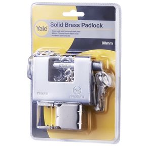 Yale Solid Brass Padlock 80mm with bracket, suitable for hdb, condo gate outdoor Hardened Y1800/80/117/1 [SG]