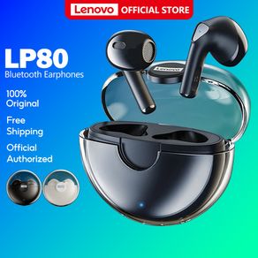 Lenovo LP80 True Wireless Bluetooth 5.0 Fashion Earphone TWS HD Music and handfree Earbuds type c high bass headphone headsets Microphone earpieces audio with mic