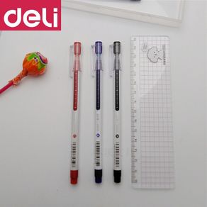 DELI Large Capacity Gel Pen 6 Pcs A426 Capping Full Needle Writing Pen 0.5mm Student Office Water Pen Writing Painting Tools