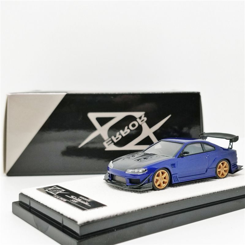 404 Error 1 64 Nissan Silvia S15 Blue Carbon Hood Resin Model Car