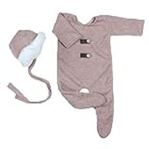 Newborn Photography Outfits Crochet Romper Hat Baby Photo Outfit Knit Costume Props Boy Girl (Red)