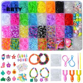 DIY Hand Made Rubber Bands Twist Loom Set Rubber Loom Bands Kits Friendship  Bracelet Maker Making Kit for Kids In Stock