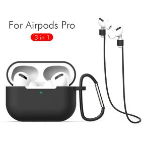 3 In 1 Sets For Airpods Pro Case Protective Cover Silm Kits Ring Strap Hook Anti-lost Holder Set For Airpods Pro Silicone Cover