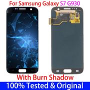 Original 6.4"With Burn shadow LCD For Samsung galaxy S7 lcd S 7 G930 SM-G930F Display Touch Screen Digitizer Assembly NO Frame