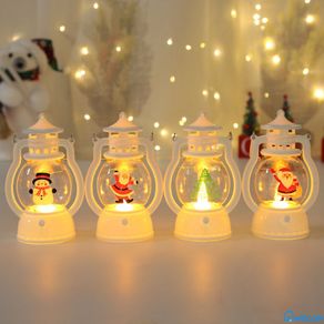 ♫ Christmas Decoration Led Portable Pony Light Retro Home Decoration Small Oil Lamp Electronic Candle Lantern
