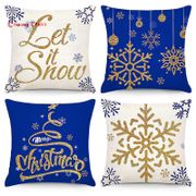 Christmas Pillow Covers 18X18 Set of 4 Christmas Decorations Pillows Farmhouse Throw Pillowcase Cushion Case for Home