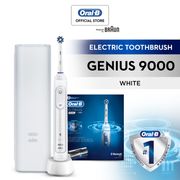 Oral B Genius 9000 Rechargeable Electric Toothbrush Round Oscillation Cleaning with Bluetooth White Powered by Braun