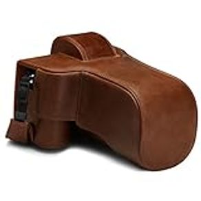 MegaGear MG1816 Ever Ready Genuine Leather Camera Case Compatible with Nikon Z50 (50-250mm) - Brown