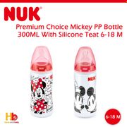 NUK Premium Choice Mickey PP Bottle 300ML with Silicone Teat 6-18 Month
