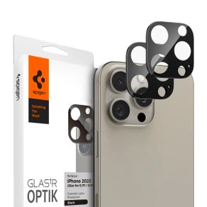 2 Pack Spigen iPhone 15 Pro Max / iPhone 15 Pro / iPhone 14 Pro Max / iPhone 14 Pro Camera Lens Optic Lens Protector