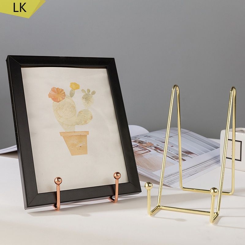 Plate Stand for Display Gold Iron Easel Plate Holder